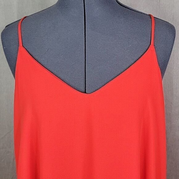 ADRIENNE Red Strappy Little Flowy Mini Dress Small - Picture 2 of 7